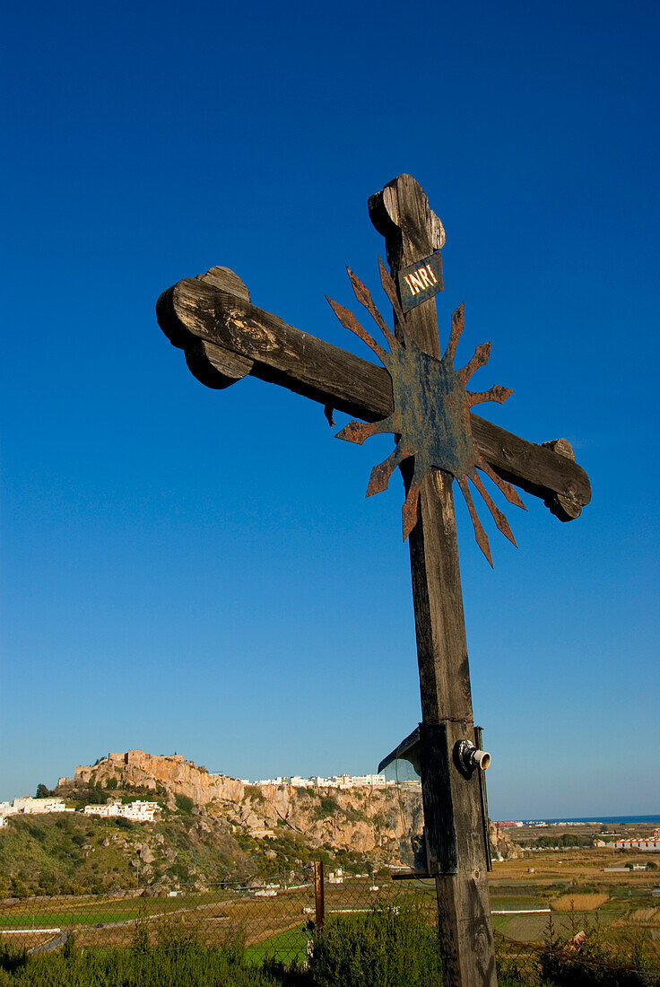 Europe, Spain, Andalucia, Salobrena Castle Cross