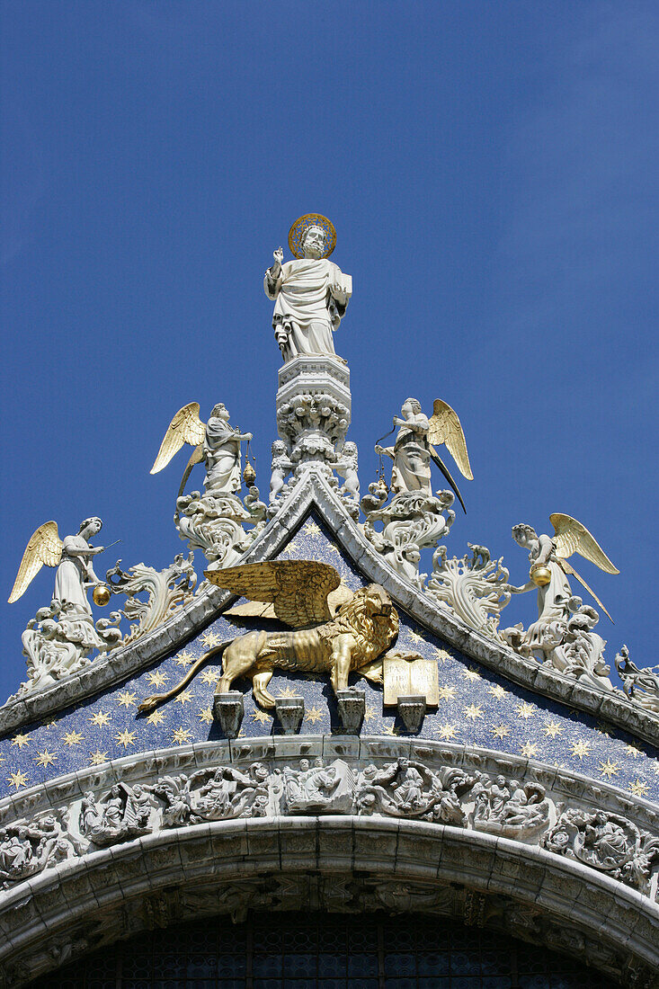 Italien, Verschnörkelte Dekoration der Basilica Di San Marco; Venedig