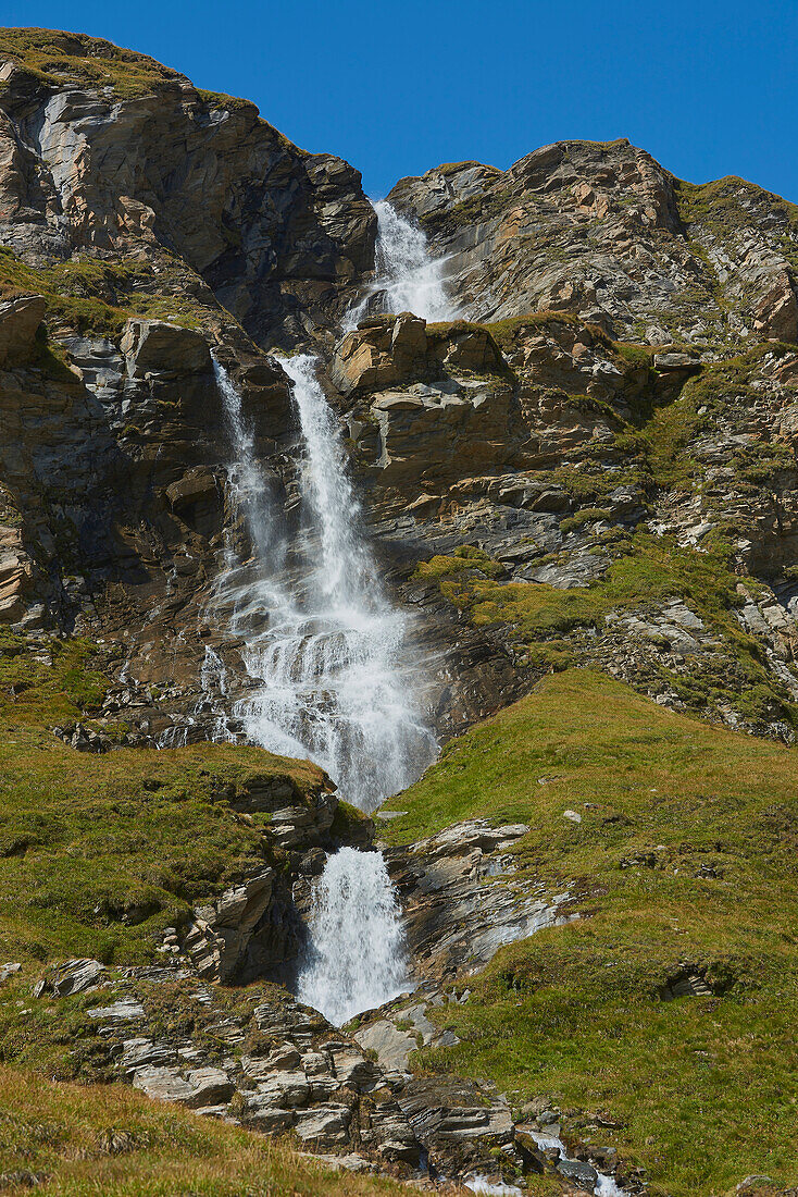 Waterfall at the Hochalpenstraße (Hochalpenstrasse) near Kaiser-Franz-Josefs-Höhe; Kärnten (Carinthia), Austria