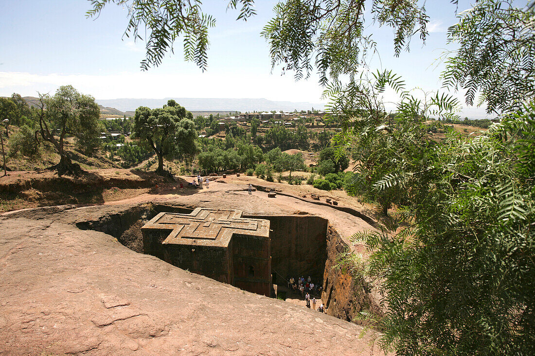 The Rock Hewn Church Of Bet Giogis (St George) In Lalibella Ethiopia