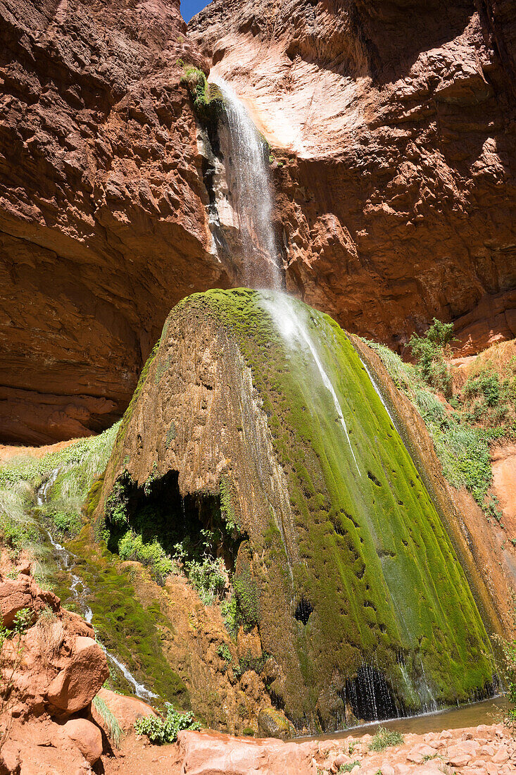 A view of Ribbon Falls off North Kaibab Trail.; Grand Canyon National Park, Arizona