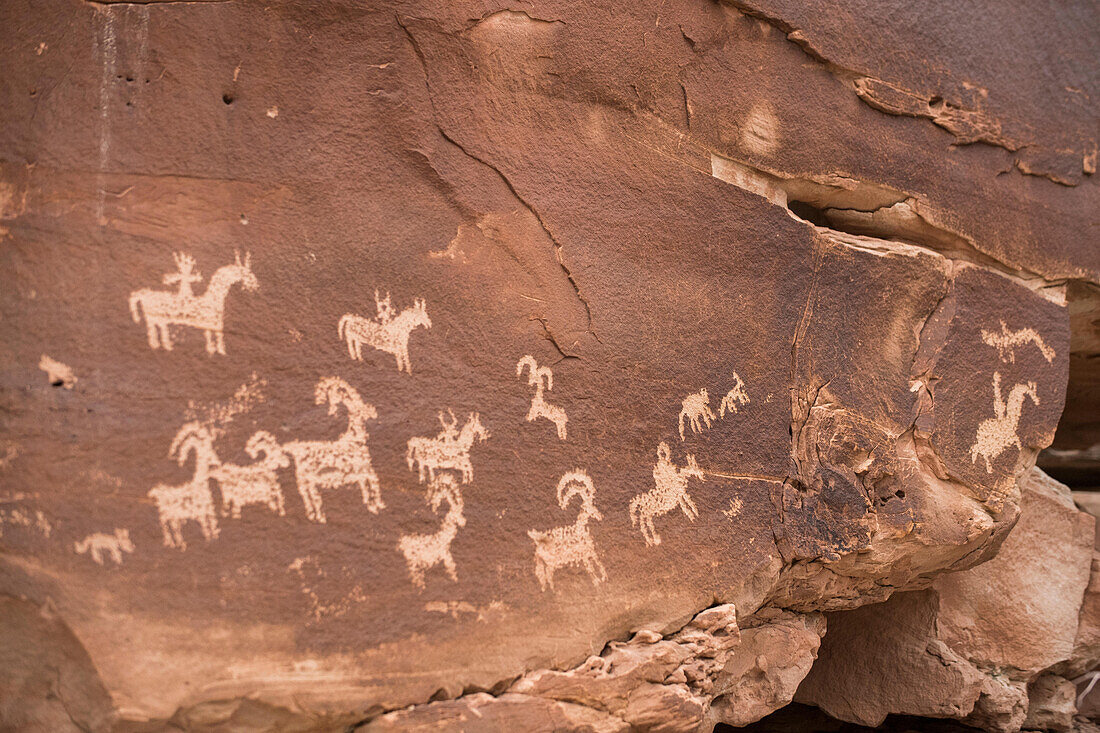 Felszeichnungen der Ute im Arches National Park, Utah.