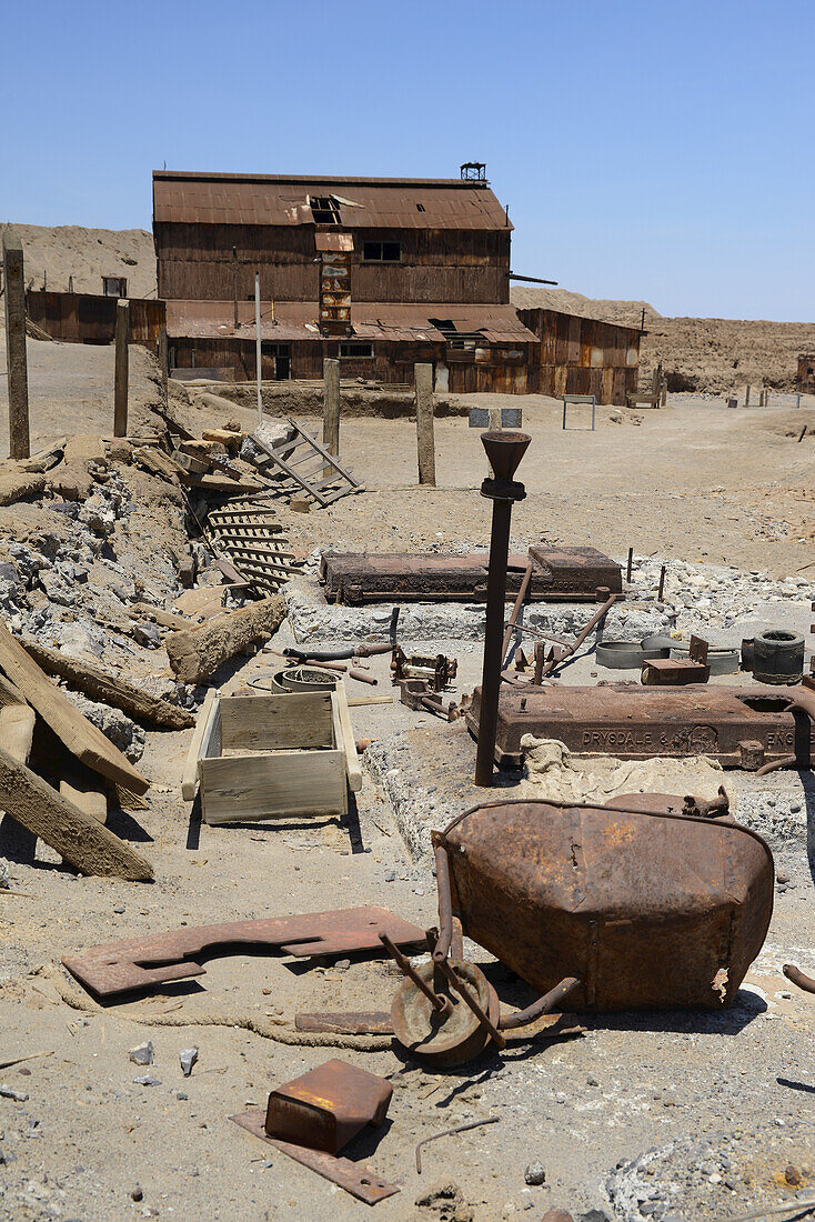 Deserted factory and old mine of Humberstone in the Atacama Desert in Northern Chile; Humberstone, Chile