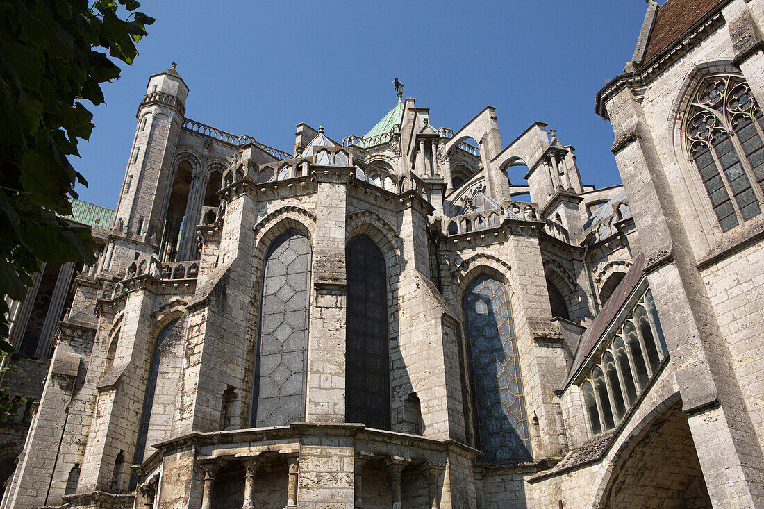 Details und Architektur der Kathedrale Basilika unserer Lieben Frau von Chartres; Chartres, Frankreich