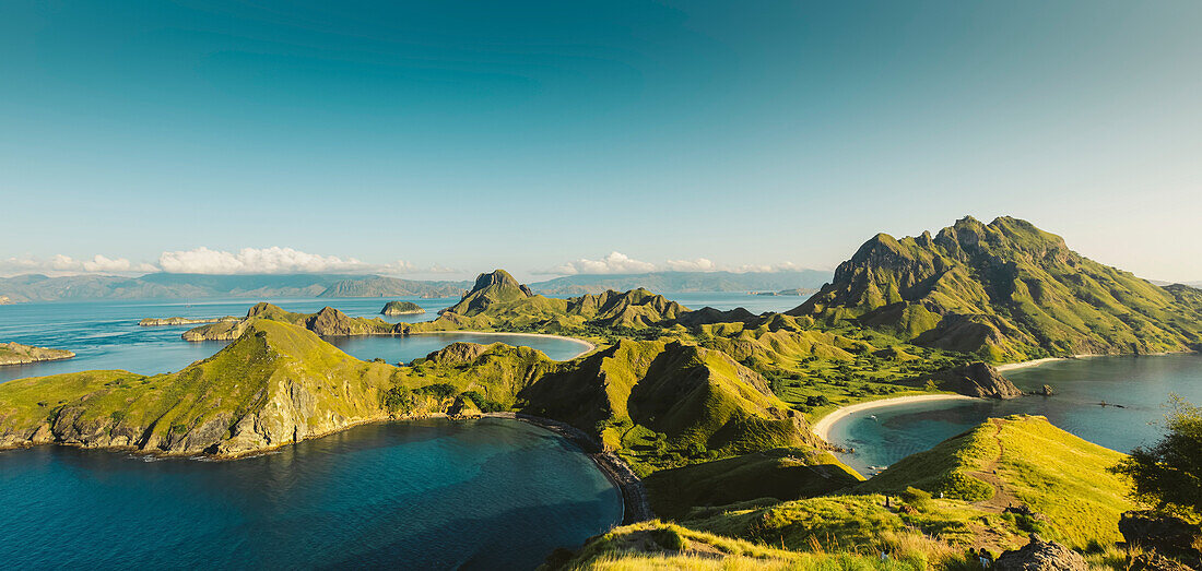 Aerial view of Padar Island in the Komodo National Park, home of the famous Komodo Dragon; Flores, Lesser Sunda Islands, Indonesia