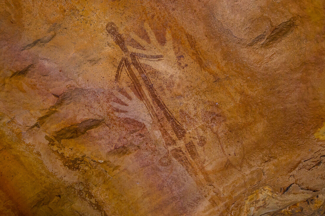 Aboriginal Rock Art near Jar Island in the Kimberley Region of Western Australia.