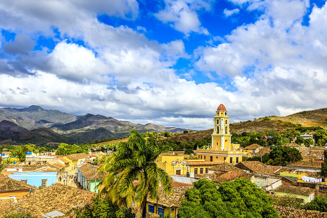 Rooftop view of Colonial buildings in Trinidad, Cuba.