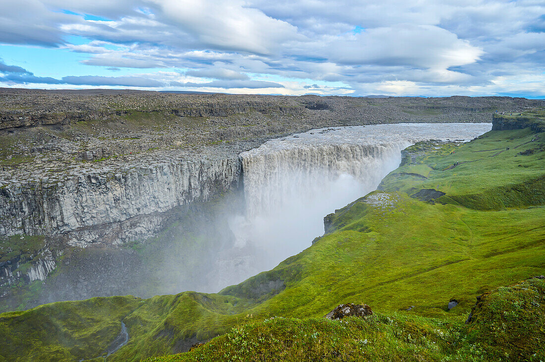 Dettifoss Waterfall in summer, Jökulsargljufur Canyon, Vatnajokull National Park; Dettifoss, Nordurland, Iceland