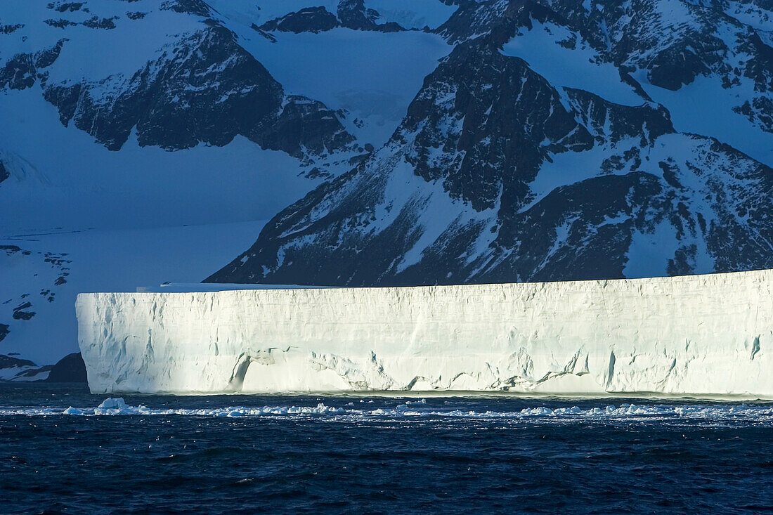 Tabular icebergs off the shore near Cape Disappointment.