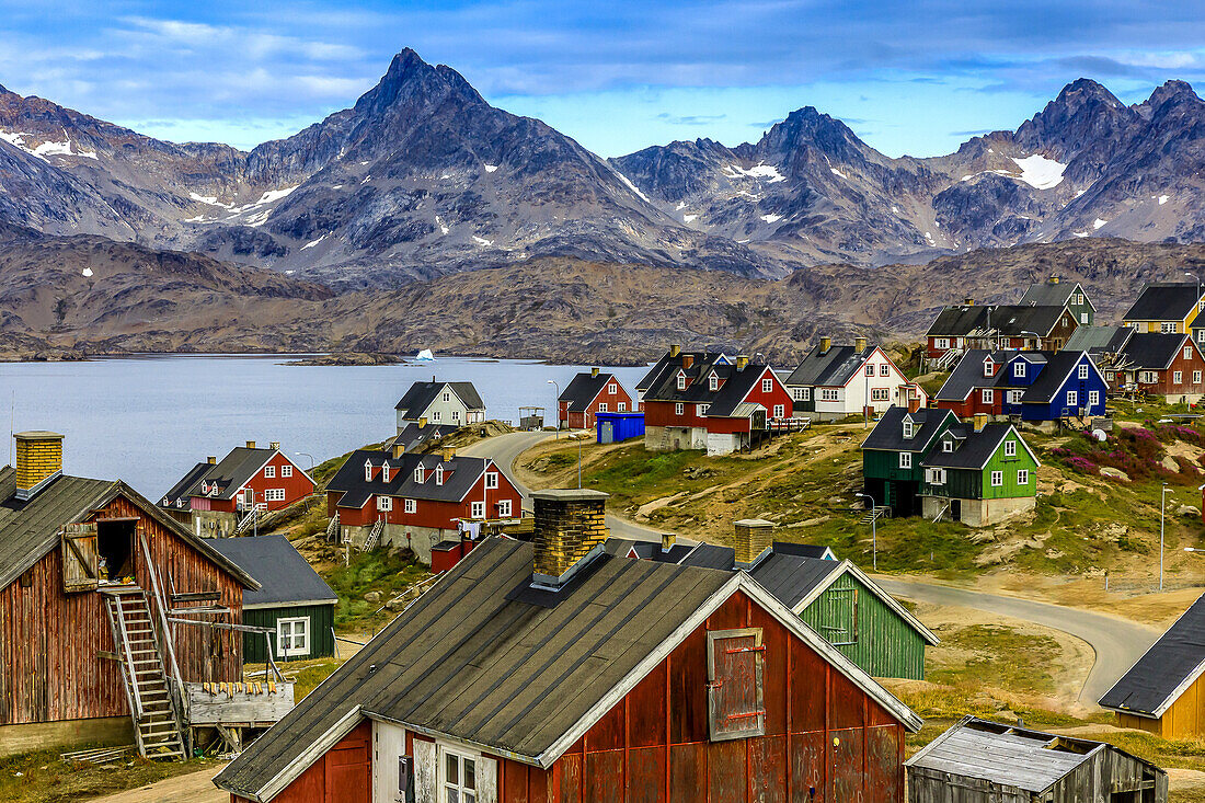 Colorful buildings in the Inuit Village of Tasiilaq.