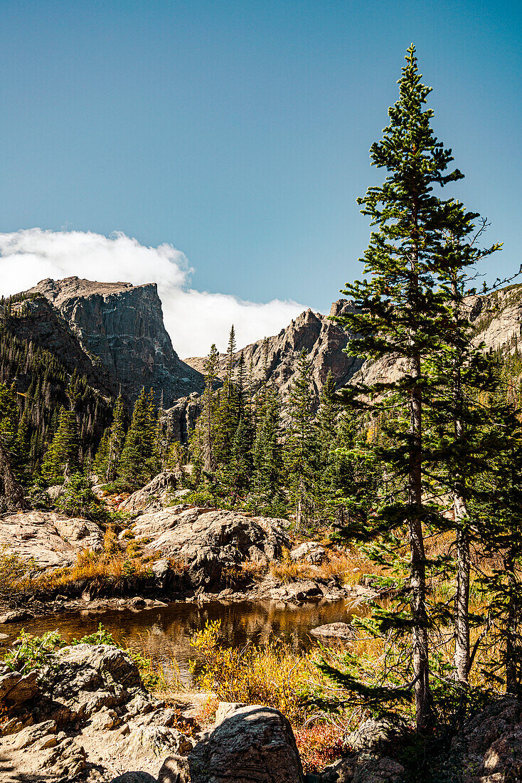 Hallett Peak in Rocky Mountain National Park, Rocky Mountains; Colorado, United States of America