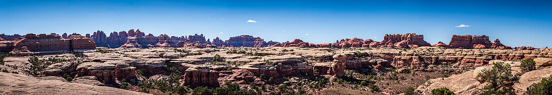 Panoramic of the arid landscape and rock formations in Utah, USA; La Sal, Utah, United States of America