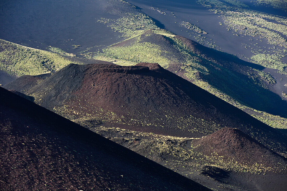 Extinct magma craters on the south western flanks of Mount Etna in Sicily.; Sicily, Italy.