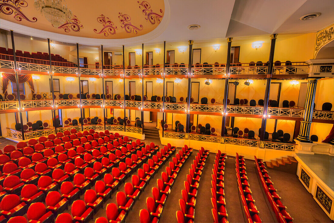 Interior view of the Francisco de Paula Toro Theater which opened in 1834, located in the Old Town of San Francisco de Campeche; State of Campeche, Mexico