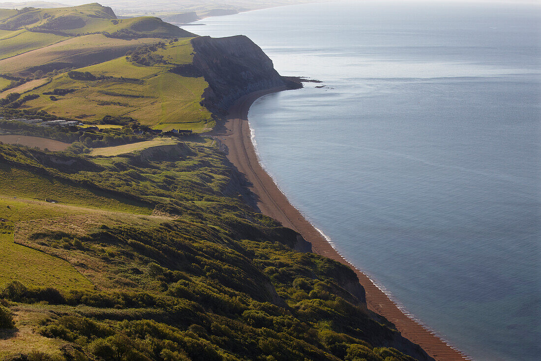 A scenic view from the summit of Golden Cap, near Charmouth; Dorest, England, Great Britain