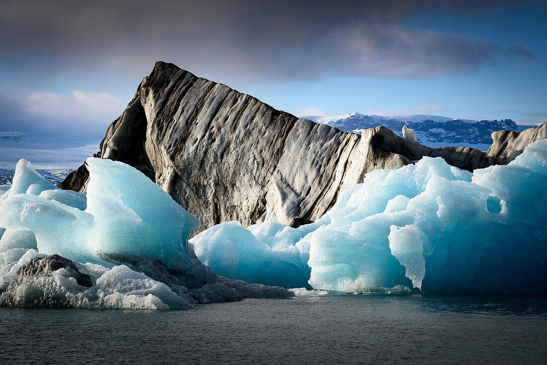 Icebergs in Jokulsarlon glacial lagoon; Iceland