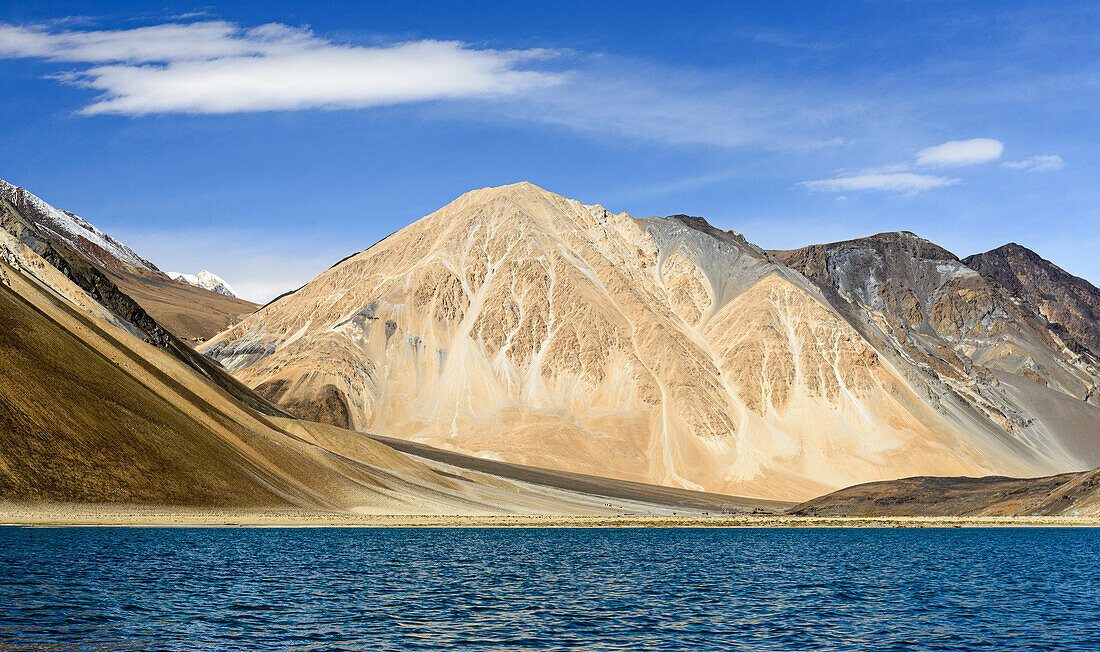 Lake Tso Moriri and the Himalayan mountains; Jammu and Kashmir, India