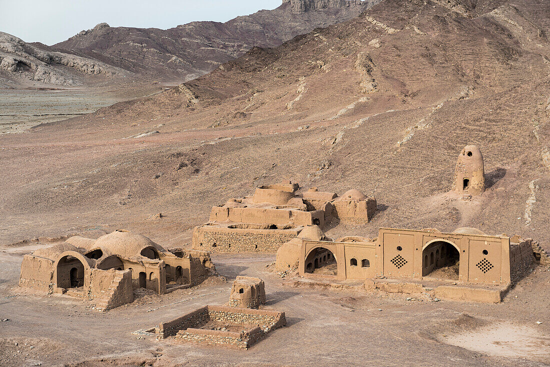 Ruined Zoroastrian, Tower of Silence complex, outside Yazd; Yazd Province, Iran