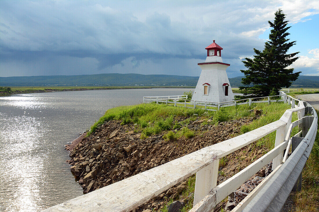 The Anderson Hollow lighthouse in Harvey Bank, New Brunswick.; New Brunswick, Canada.