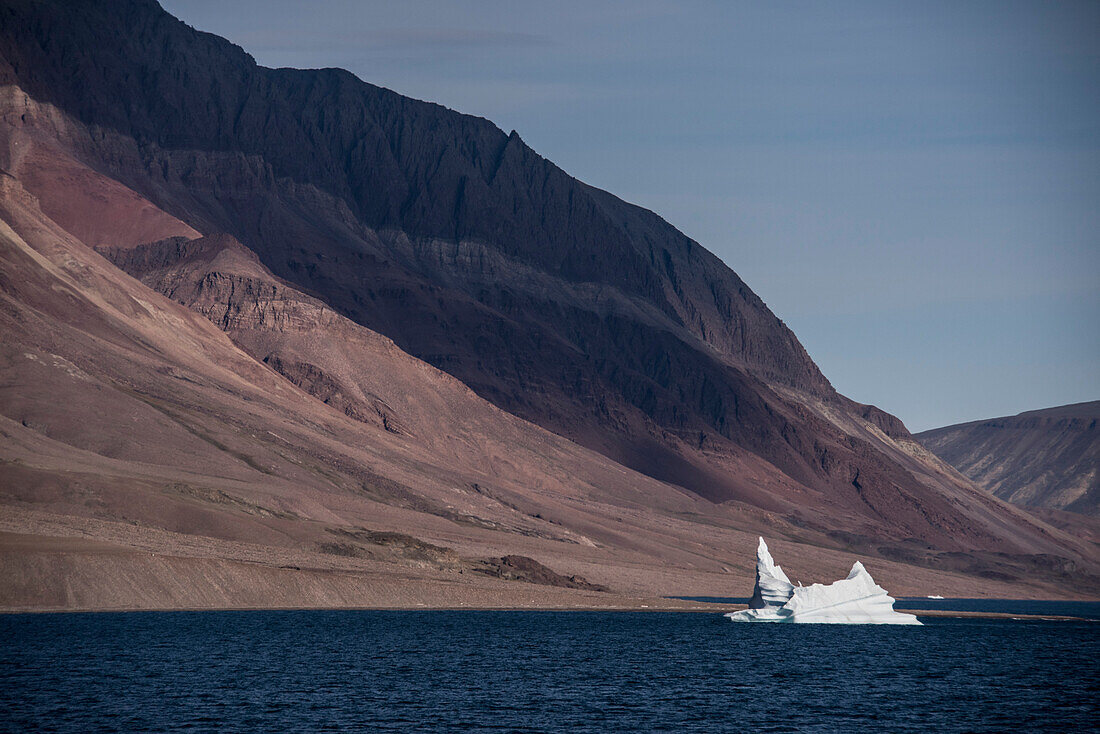 Kleiner schwimmender Eisberg im Kaiser Franz Joseph Fjord in Grönland; Ostgrönland, Grönland