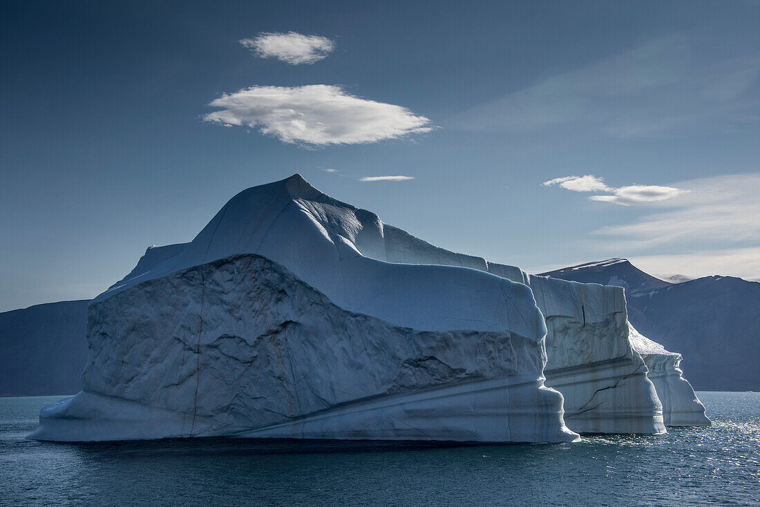 Iceberg floating on the Franz Joseph Fjord, just off the coast of Greenland; Greenland