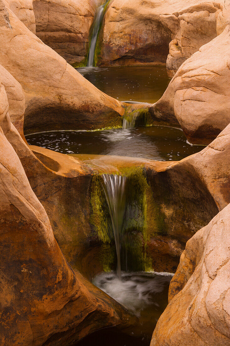 Waterfall in the Hall's creek area of Glen Canyon National Recreation Area, Utah, USA; Utah, United States of America