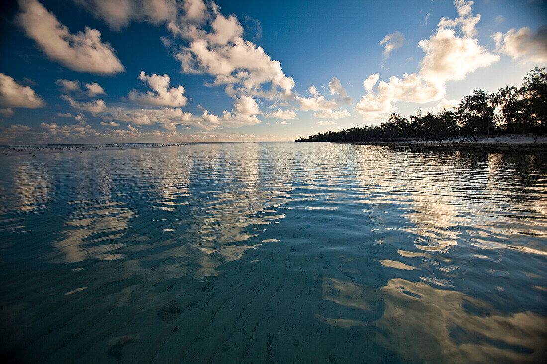 Calm water off the coast of Aldabra Island; Aldabra Island, Seychelles
