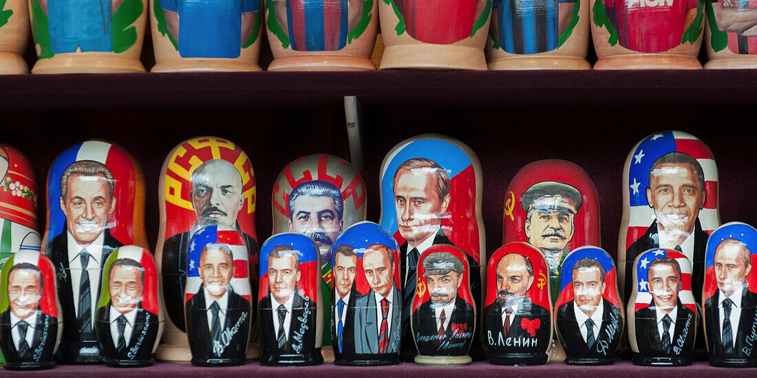 Souvenirs Of Russian Leader's Images; St. Petersburg Russia