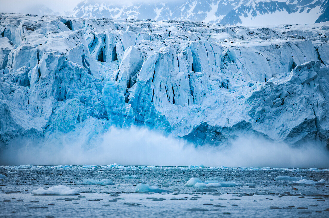 Blue ice in Lilliehook Glacier; Spitsbergen, Svalbard Archipelago, Norway.