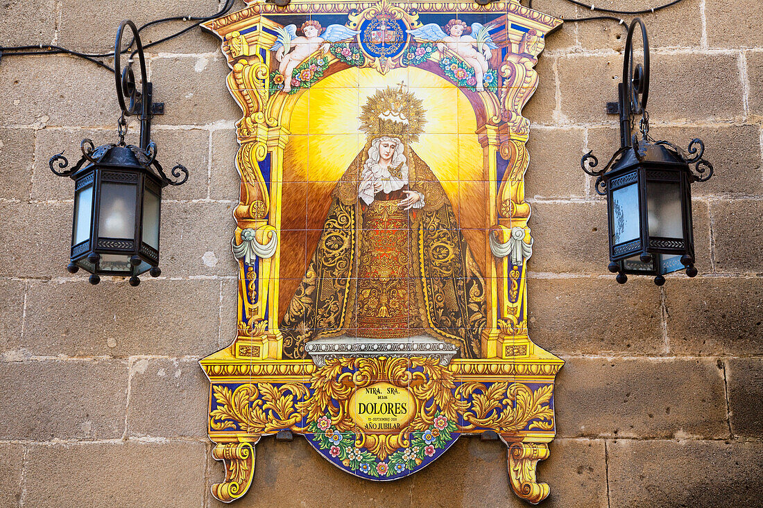Bild einer religiösen Figur; Jerez De La Frontera Andalusien Spanien