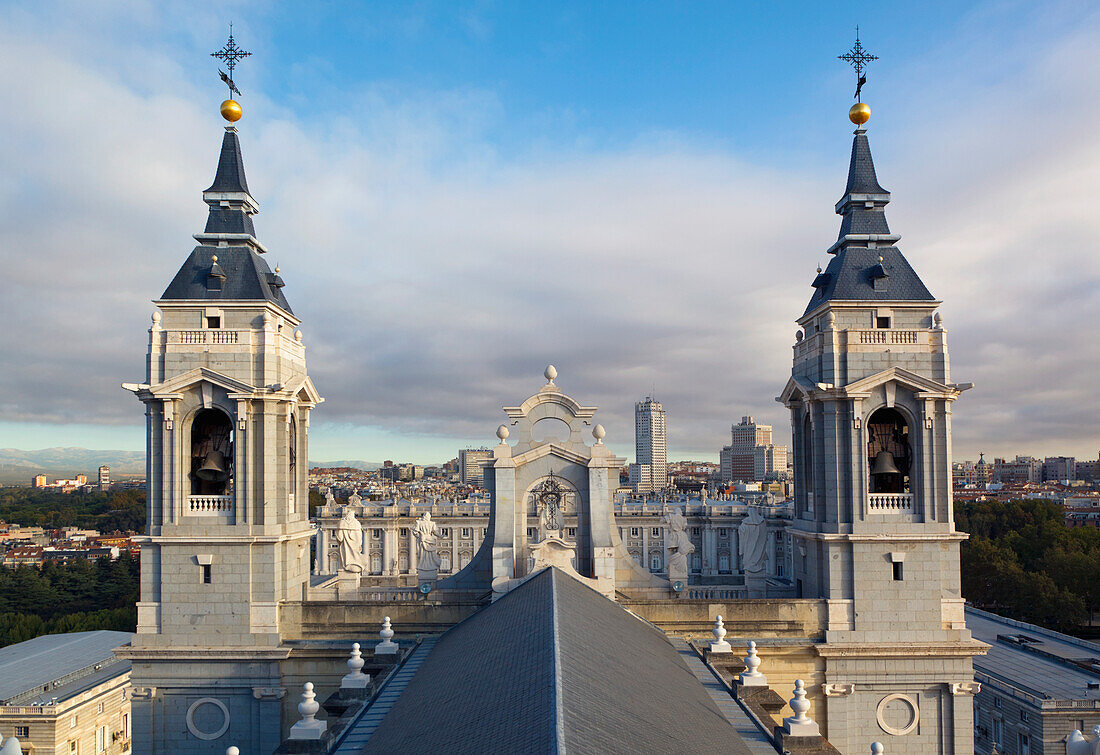 Cathedral Of Our Lady Of Almudena And Bell Towers; Madrid Spain