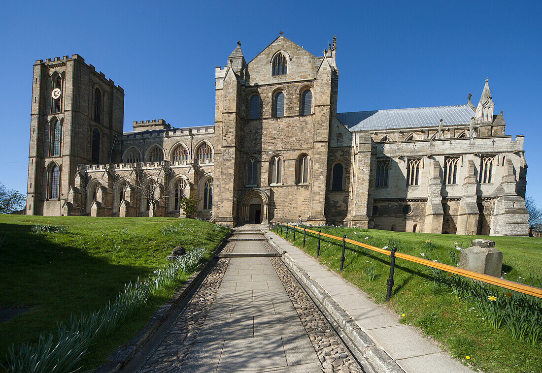 Path Leading To Ripon Cathedral; Ripon Yorkshire England