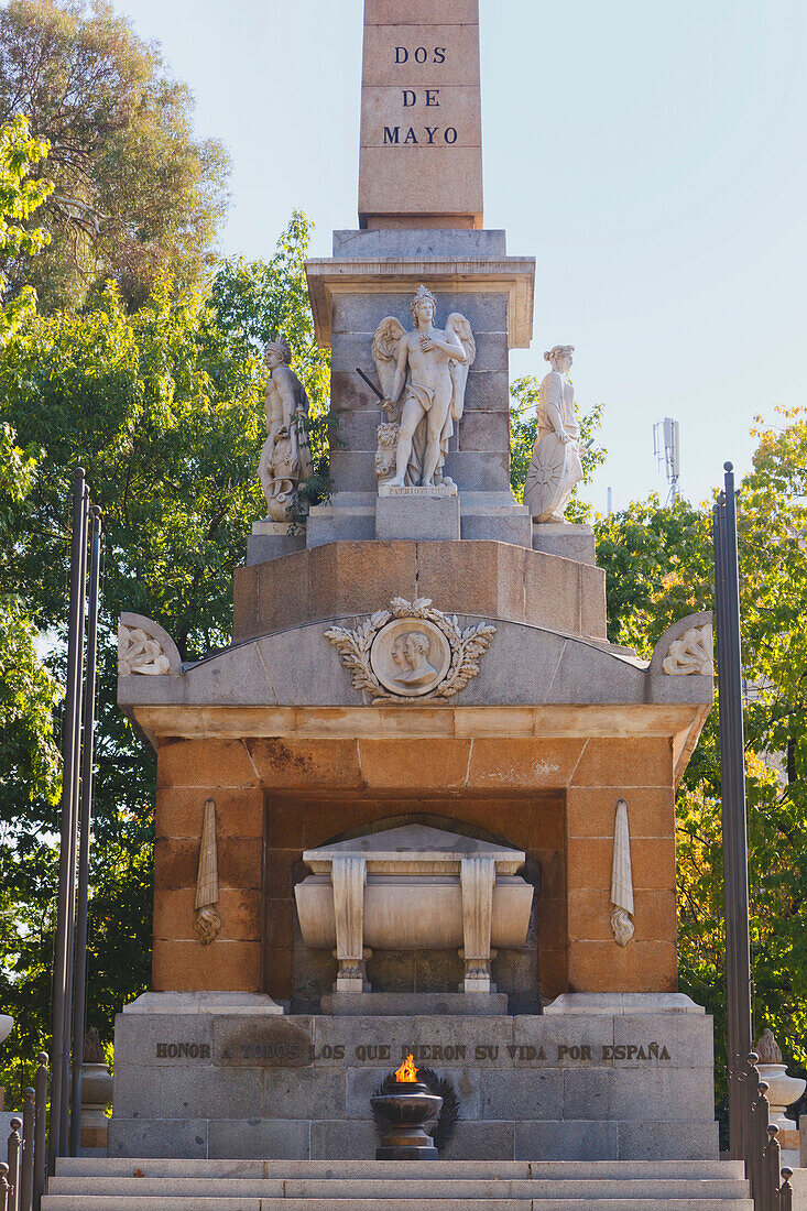 Monument To The Heroes Of May 2Nd 1808 On Paseo Del Prado; Madrid Spain