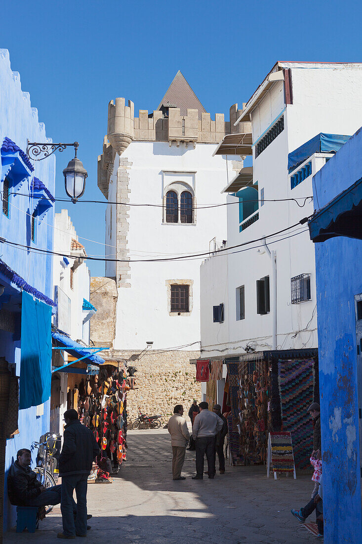 Typical Street Scene In Medina; Asilah Morocco