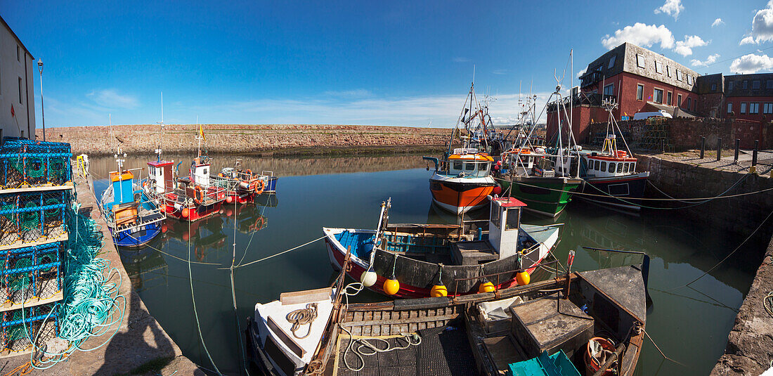 Boats Mooring In The Water; Dunbar Scottish Borders Scotland