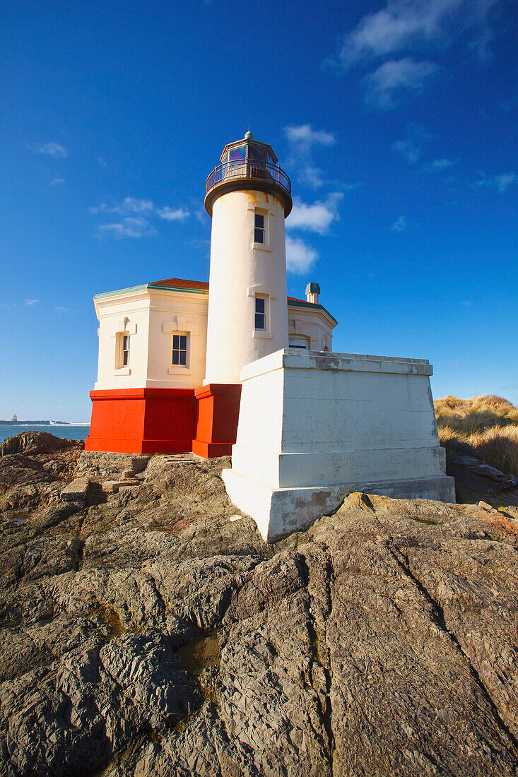 Afternoon Light On Coquille River Lighthouse; Oregon, United States Of America