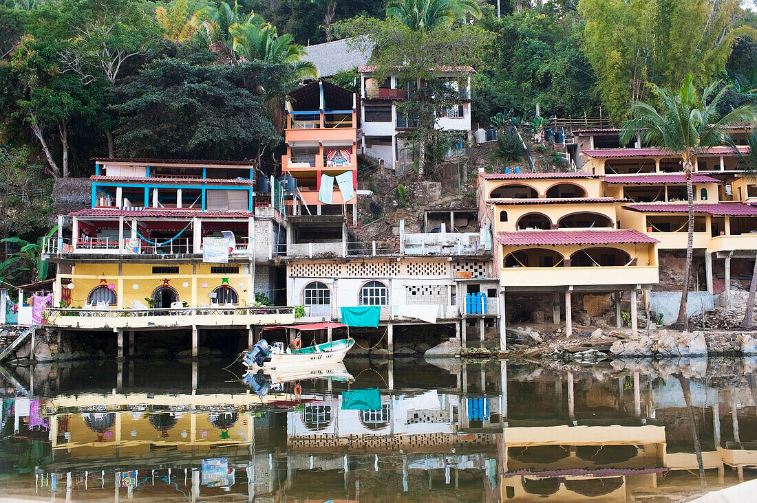 Stilt Houses Along The Water; Yelapa, Jalisco, Mexico