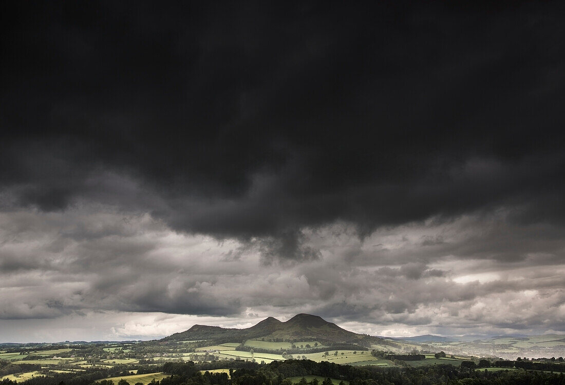 A Landscape With Dark Storm Clouds Overhead; Scott's View Scottish Borders Scotland
