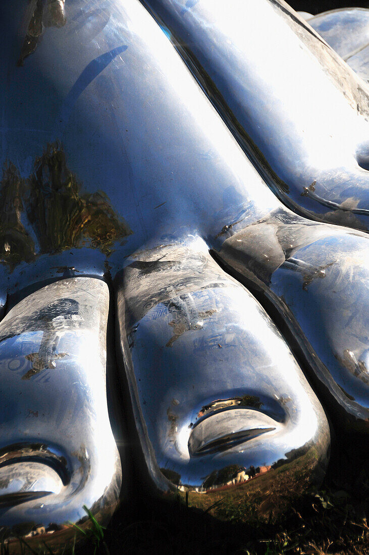 Silver Toes On A Metal Sculpture; Beijing China