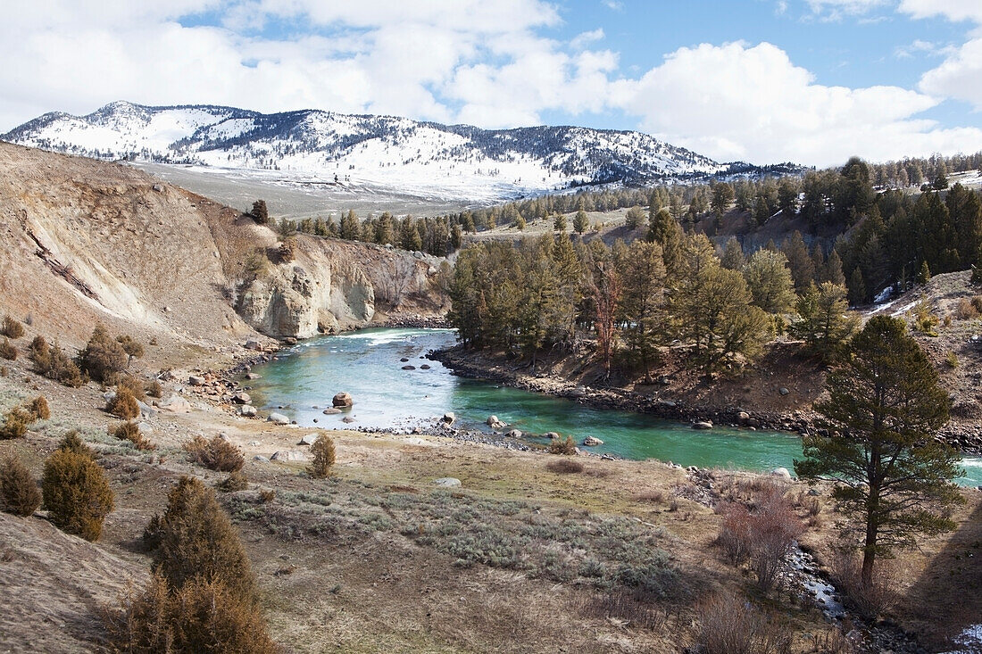 River Running Through Yellowstone National Park; Wyoming Vereinigte Staaten Von Amerika