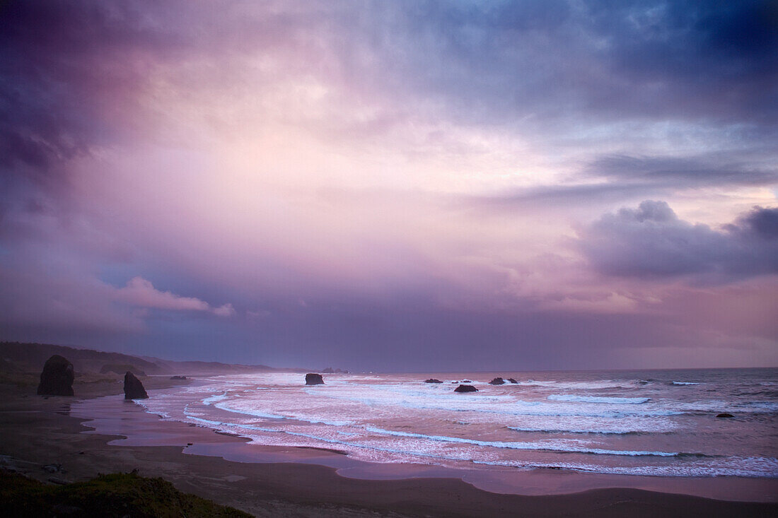 Sunset Along The Pacific Ocean; Gold Coast Oregon United States Of America