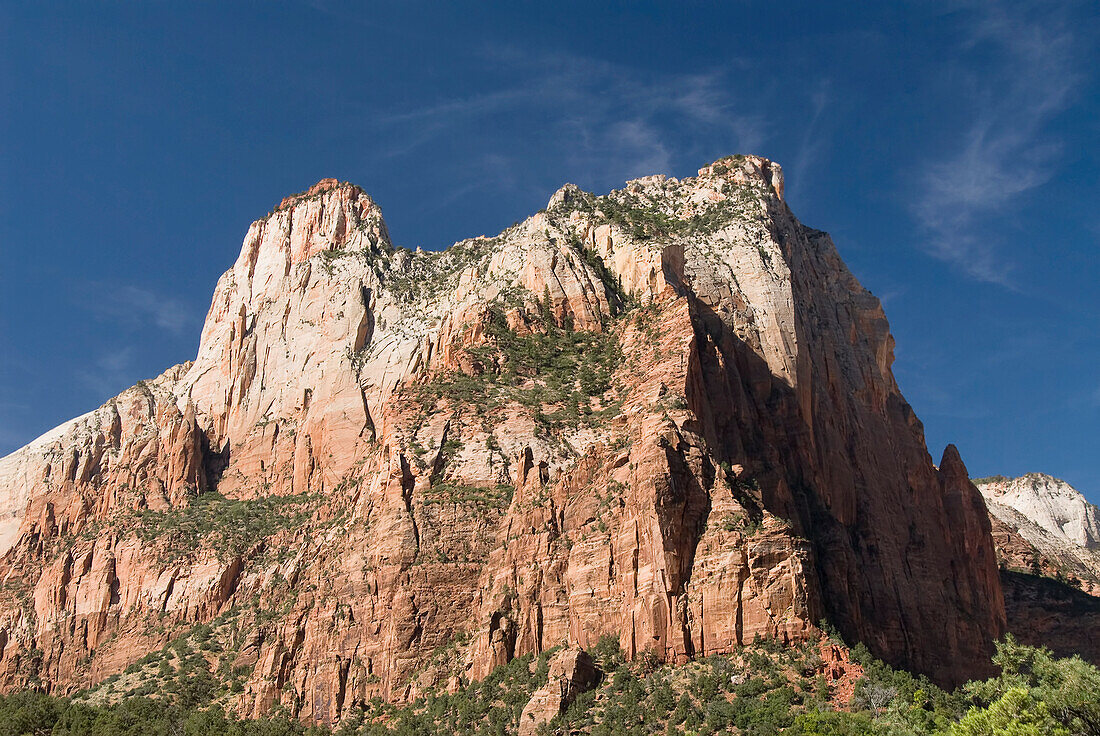 Utah, Zion National Park, Berge vom Zion Mount Camel Highway aus.