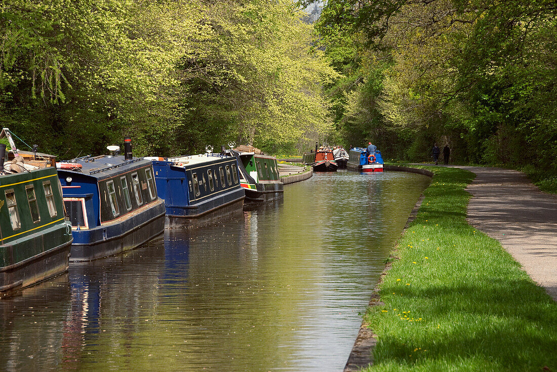 Vereinigtes Königreich, Wales, Llangollen Canal, Narrow Boats on the Canal