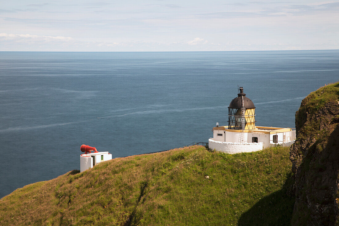 Signal Station With Lighthouse And Foghorn At St Abb's Head; Scottish Borders Scotland