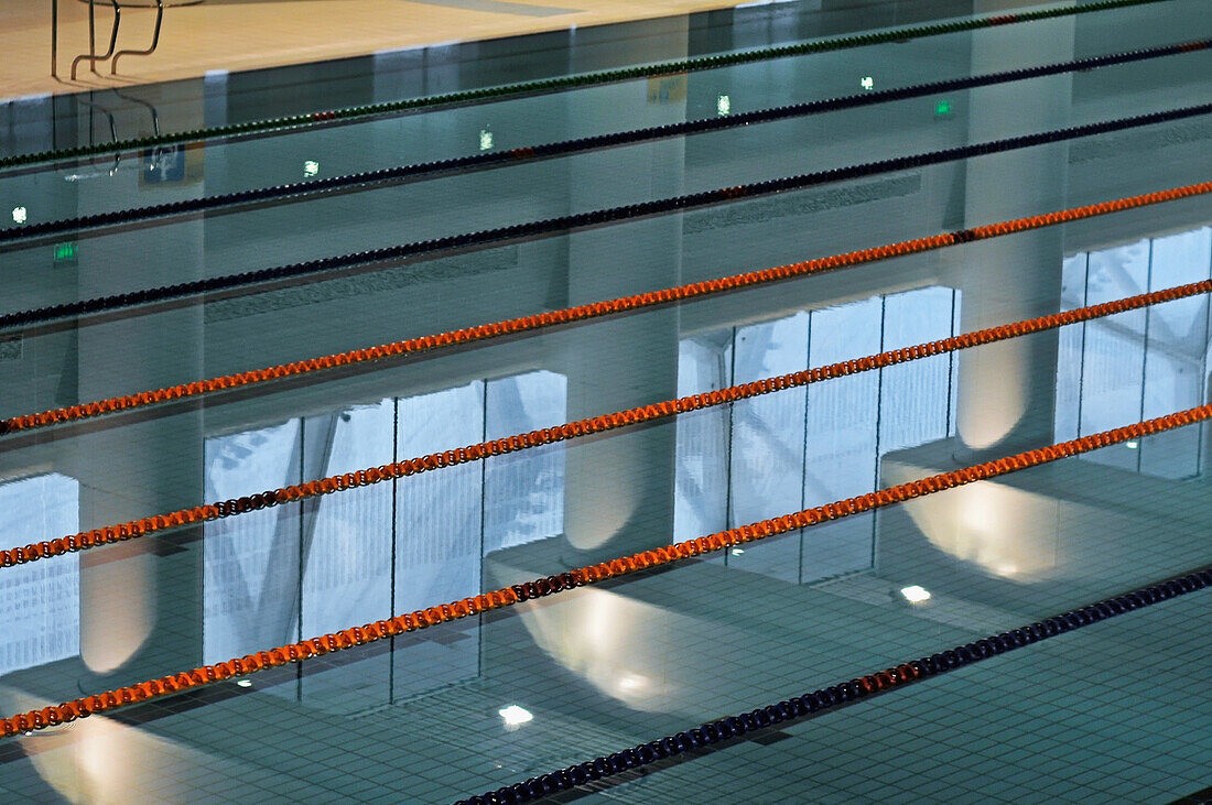 Lanes In A Swimming Pool; Beijing China