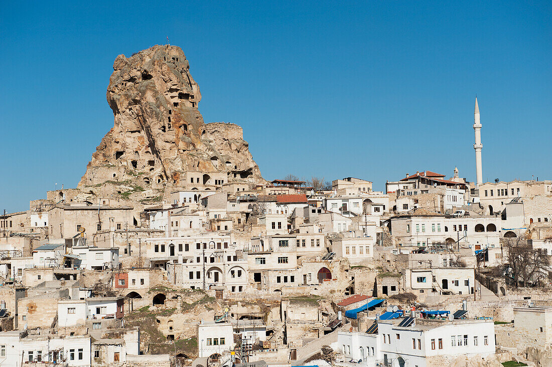 Castle Of Ortahisar And The Town; Ortahisar Nevsehir Turkey