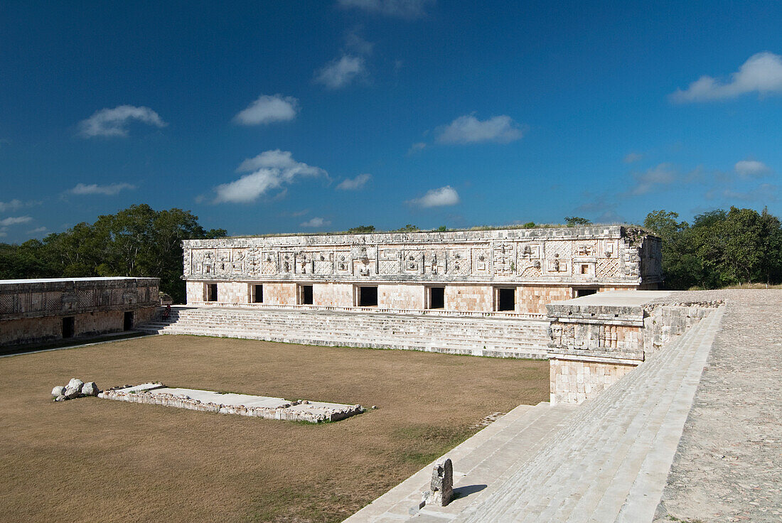 Mexico, Yucatan, Uxmal, Cuarangulo de las Monjas (Nuns Quadrangle), western building