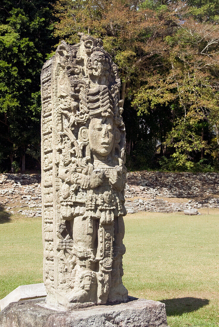 Honduras, Copan Ruinas, Archäologischer Park Copan, Stele A, AD 731