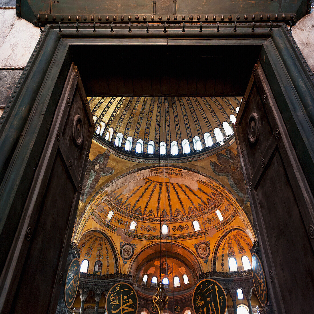 Low Angle View Of The Ornate Details In The Hagia Sophia Museum; Istanbul Turkey