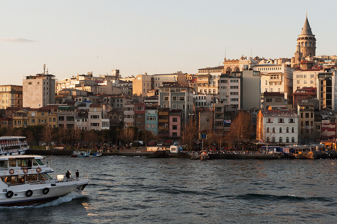 Cityscape Along The Bosphorus River; Istanbul Turkey